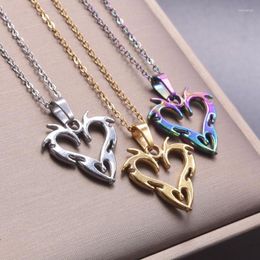 Pendant Necklaces Hip Hop Hollow Unique Thorns Love For Women Korean Fashion Y2K Cool Girl Heart Chain Collares Jewellery Making