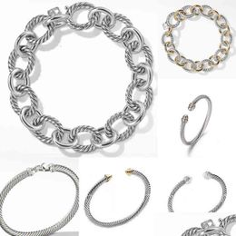 Bangle Jewelry Mens Dy Trend Bracelet Gold Charm Designer Women Platinum Twisted Wire Bracelets Round Plated Head Fashion Versatile Dhlkq