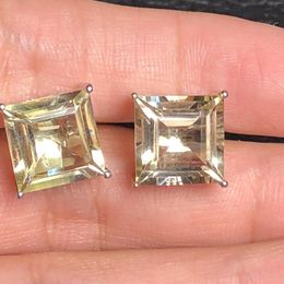 Stud Earrings Citrine Studs Natural Brazil Origin Gemstones For Women Female Fine