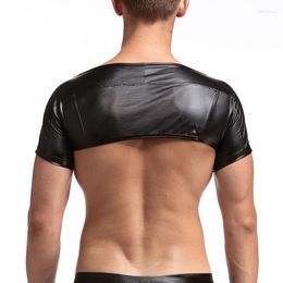 Men's T Shirts Mens Chest Harness Singlet Fitness Sleeveless Crop Tops Bodybuilding Party Clubwear Black Costumes