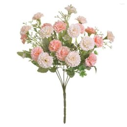Decorative Flowers 20 Heads/Bouquet Artificial Carnation Silk For Home Decoration Fake Simulation Rose