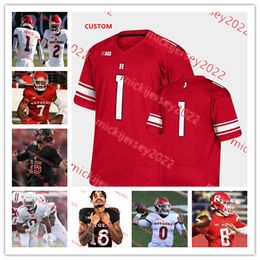 Kwabena Asamoah Rashad Rochelle Rutgers Football Jersey Custom Stitched Mens Youth Qyaeir Price Chris Long Shaquan Loyal Taj White Rutgers Scarlet Knights Jerseys