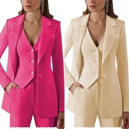Women's Two Piece Pants Red/sky Blue Slim Fit Women Suit Set Formal Tuxedo 3-Piece Single Breasted For Custom Made (Jacket Vest Pants)