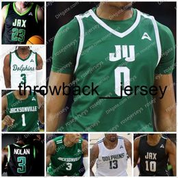 thr Customized NCAA Jacksonville Dolphins Basketball Jersey 0 Omar Payne 1 Oumar Koureissi 2 Dylan O'Hearn 20 Jarius Cook for Men Women Youth Kid Jerseys S-4XL