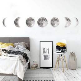 Creative Moon Phase 3D Wall Sticker Home Living Room Wall Decoration Mural Art Decals Kids Bedroom Background Decor Moon Sticker