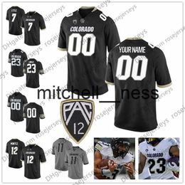 Mit8 Custom Colorado Buffaloes 2019 Football Any Name Number Black Gray White #12 Steven Montez 23 Phillip Lindsay Shenault Men Youth Jersey 4XL