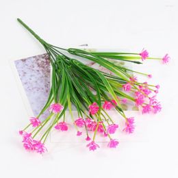 Decorative Flowers 2pcs Small Artificial Flower Bouquets Wholesale All Over The Sky Star Green Plants Baby Vase Bouquet
