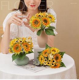 Decorative Flowers A Bunch Artificial Sunflower Flower Highly Realistic Daisies For Home Arrangement Wedding Party Decoration