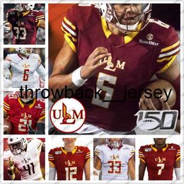 thr Custom 2020 Louisiana-Monroe Warhawks Football #6 Caleb Evans 7 Zach Jackson 8 Josh Johnson 12 Markis McCray Men Youth Kid Jerseys 4XL