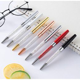 24Pcs Crystal Ballpoint Pen Advertising Diamond Metal Electroplating Rotate Ball Pens