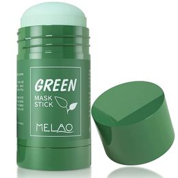 Green Tea Mask Stick Daubing Blackheads Remover Clay Facial Deep Cleansing Moisturising Hydrating Brightening Skin Care for All Skin Types for Men and Women