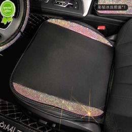 New Universal Ice Silk Car Seat Cover Diamond Rhinestone Auto Seat Cushion Interior Accessories Four Season Seats Pad for Women