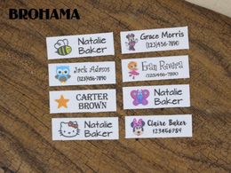 accessories 128 Custom Name Tags, Organic Cotton Labels,iron on, Custom Clothing Labels, Small train, 37.5x12.5mm(L140)