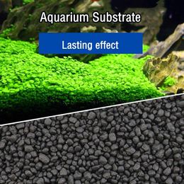 Substrate 500g Aquarium Soil Substrate Fertiliser Black Clay Gravel for Natural Planted Aquarium Freshwater Fish Tank Porous Substrate