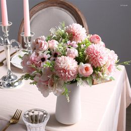 Decorative Flowers Rose Artificial Peony Fake Bouquet For Home Decor Garden Wedding Supplies Decoration Outdoor Plants Accessories