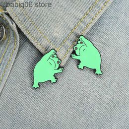 Pins Brooches Creative Cartoon Badge Personalized Stupid and Cute Cartoon Frog Shape Alloy Paint Badge Accessories Bracelet T230605