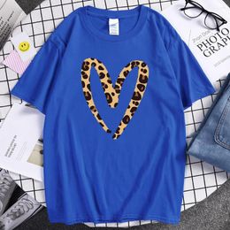 Men's T Shirts Hollow Out Leopard Print Love Cotton Gorgeous Tshirts Men Avant-Garde High Quality Tops Funny Summer Tee Male