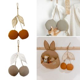 Wall Decor Cute Cherry Wall Hanging Ornaments Cotton Kids Room Nordic Style Hanging Decorations Baby Bedroom Home Party Decor Drop 230603