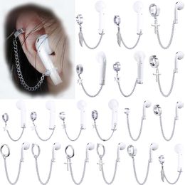 Anti-Lost Ear Clip Chains Bluetooth Earphone Holders Accessories Wireless Stainless Steel Earrings Unisex Earrings for Airpods