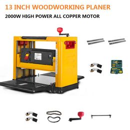 machines 2000W 13 Inch Woodworking Press Planer Portable Electric Planing Machine Desktop Planer Sheet Surface Planer