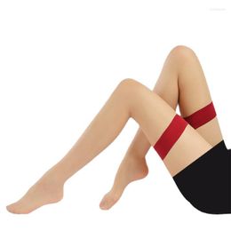 Women Socks Contrast Colour Stay Up Stockings Summer Streetwear Ultra-thin Transparent Non-slip Night Club Knee High