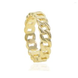 Cluster Rings 925 Sterling Silver Hiphop Luxury Fashion Ring Size 5 6 7 8 9 Wholesale Gold Colour Miami Cuban Link Chain Women Boy Jewellery