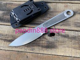 Messen Wrench Straight Fixed Blade Knife Satin D2 Blade with K Sheath Tactical Rescue Pocket Hunting Fishing EDC Survival Tool Knives