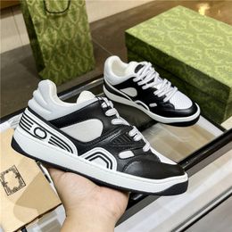Designer Luxury MEN'S CURRENT BLACK WHITE LEATHER LOGO BASKET SNEAKER SHOES Casual Shoe Sneaker Top Quality With Box