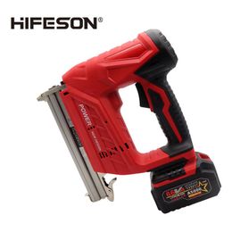 Spijkerpistolen HIFESON Wireless Electric 1022J Nail Gun 21V 1.5Ah/3.0Ah Nailer Stapler Tools for Furniture Frame Carpentry Wood working