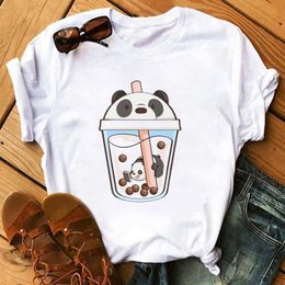 T-Shirt Panda graphic top T-shirts Harajuku Ulzzang street O-Neck casual T-shirt Women's clothing P230603