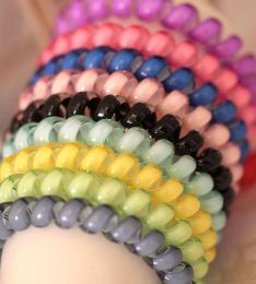 Wholesale Girl WomenTelephone Line Gum Cord Elastic Ponytail Holders Hairband Headband Ring Rope Scrunchy Gum For Stylin random