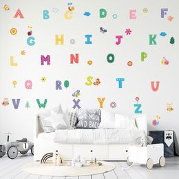 Cartoon Letters Cute Animal PVC Wall Stickers Home Decor Removable Decals for Nursery Kids Bedroom Baby Kids Room Wallpaper