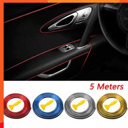 New 5M Universal DIY Car Interior Decoration Moulding Trim Strips Car Dashboard Door Edge Decoration Strip With Scraper