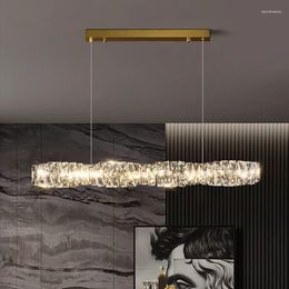 Chandeliers Pendant Lights Modern Restaurant Light Luxury Fashion Atmosphere Crystal Designer Creative Dining Table Bar Long Lamp Chandelier