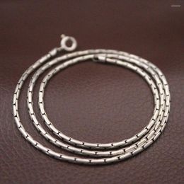 Chains Real 925 Sterling Silver 2mm Round Link Chain Necklace 17.7" - 19.7" Available