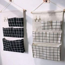 Storage Boxes Multi-Layer Fashion Practical Washable Hanging Bag 5 Pockets Closet Cotton Linen Fabric Pouches Wardrobe Home Ornaments