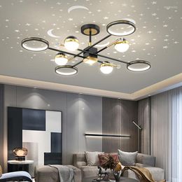 Chandeliers LED Nordic Luxury Star Projection Chandelier Lighting For Living Dining Room Bedroom Apartment Creative Home Decorative Lamps