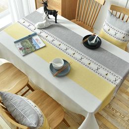 Table Cloth Modern Several Colour Stitching Printing Rectangular for Table Home Decoration Waterproof Coffee Tables Cover R230605