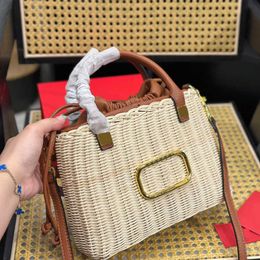 Nail Beach Bags Lady Designer Bag Summer Travel Bags Cane Work Tote Luxury Woven Straw Bag Purses Handbag 230731