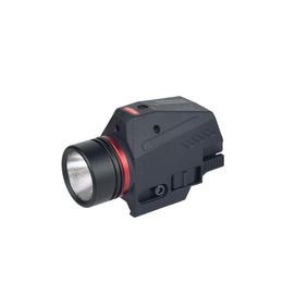 Tactical LED Light Flashlight Red Dot Laser Sight Airsoft Pistol Light for 20mm Rail Mini Pistol Gen-Red
