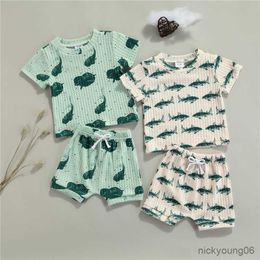 Clothing Sets Baby Summer Tollder Newborn Infant Boys Girls Cartoon Animal Print Short Sleeve T-shirts and Shorts Casual Outfits