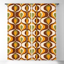 Curtain Oval Op Art Pattern Brown Orange Blackout Curtains 3D Print Window For Bedroom Living Room Decor Treatments