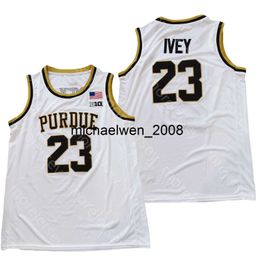 Mi08 NCAA College Purdue Boilermakers Basketball Jersey Jaden Ivey White Size S-3XL All Stitched Embroidery