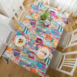 Table Cloth New Tropical Ocean Fish Table Cloth Non-slip Table Cover Home Decor Background Table R230605