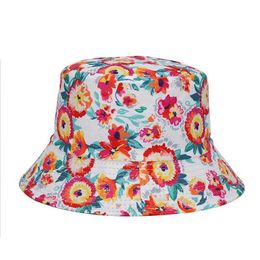 Wide Brim Hats LDSLYJR Cotton Printed Bucket Fisherman Outdoor Travel Men's and Women's Sun Hat 371 G230603