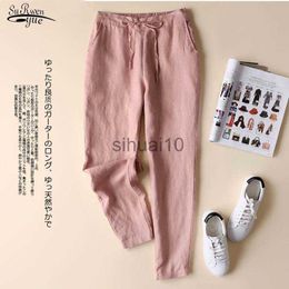 Women's Pants Capris Spring Loose S-5XL Brand Design Cotton Trousers Women Casual Cotton Linen Pants Women Elegant Trousers Formal Pencil Pants 19724 J230605