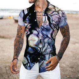 Men's Casual Shirts 2023 Hawaiian Men's Short-sleeved Tropical Fashion Shirt Floral 3D Printed Beach Holiday Oversize T-shirt 5XL