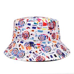 Wide Brim Hats 2022 Cotton Sea Animal Pattern Bucket Fisherman Outdoor Travel Sun Hat Men and Women 182 G230603