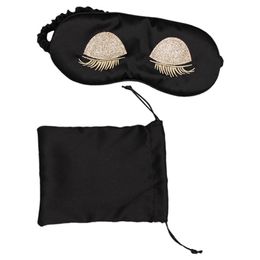 Sleep Masks Contoured Eye Mask Sleeping Blindfolds Adults Lashes Kit Breathable Sequin Set Eyeshade Imitation Silk 230603