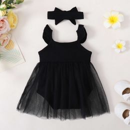 Clothing Sets Newborn Dress Infant Tulle Baby Girl Photoshoot Outfits Summer Romper Onsies with Strap and Headband Months